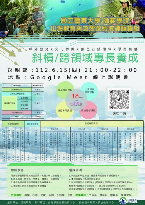 【師範學院】[山海中心]6/15將召開跨領域模組招生線上說明會！圖片